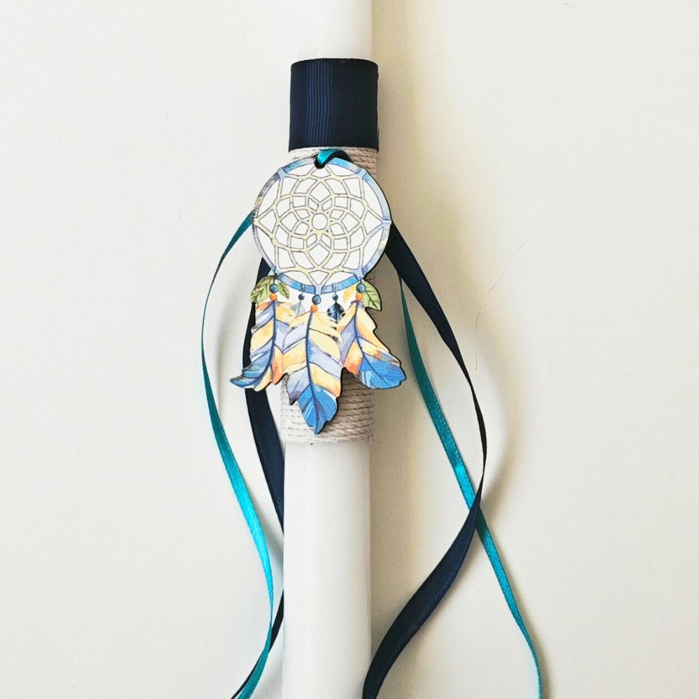 Easter Candle "Βlue Dreamcatcher"
