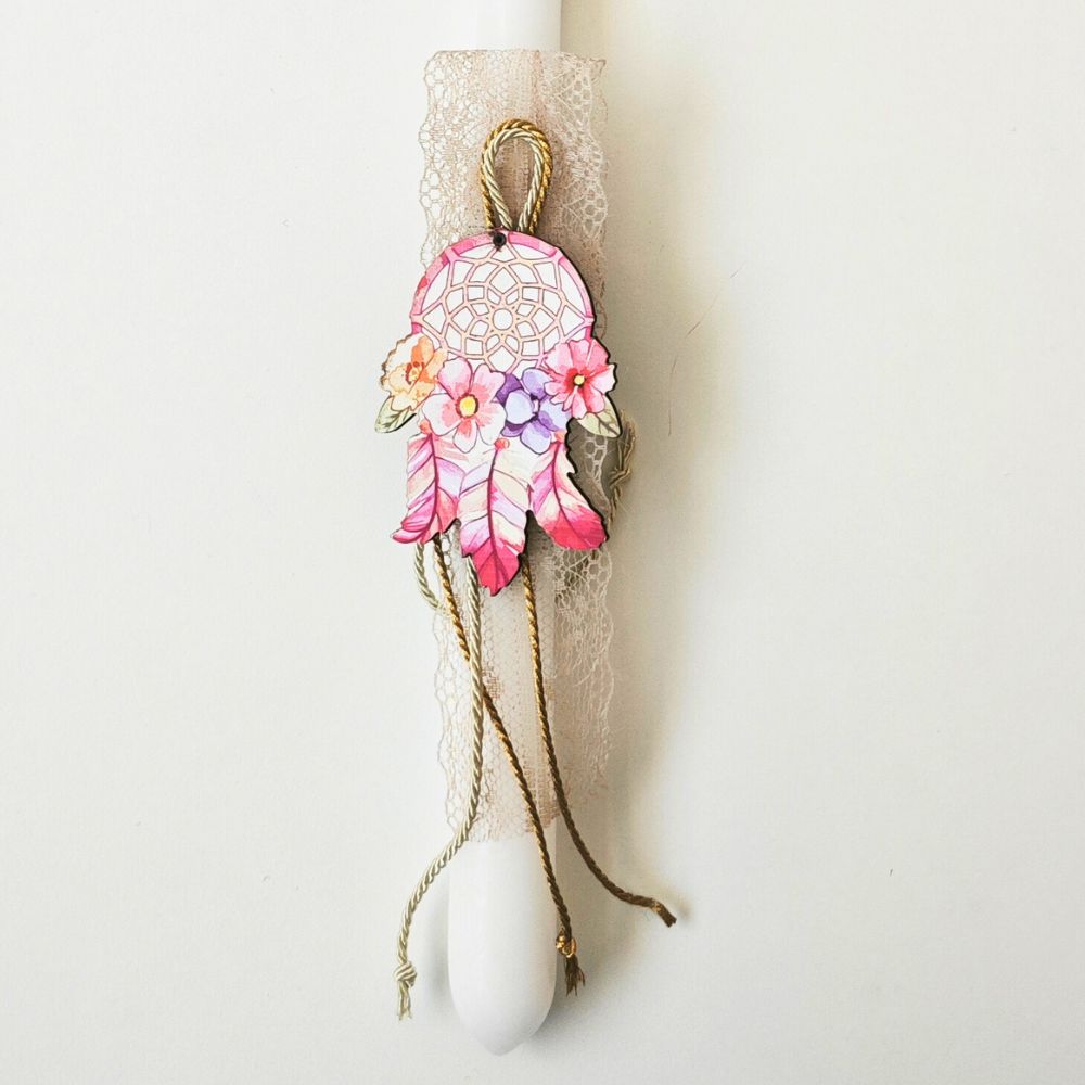 Easter Candle "Pink Dreamcatcher"