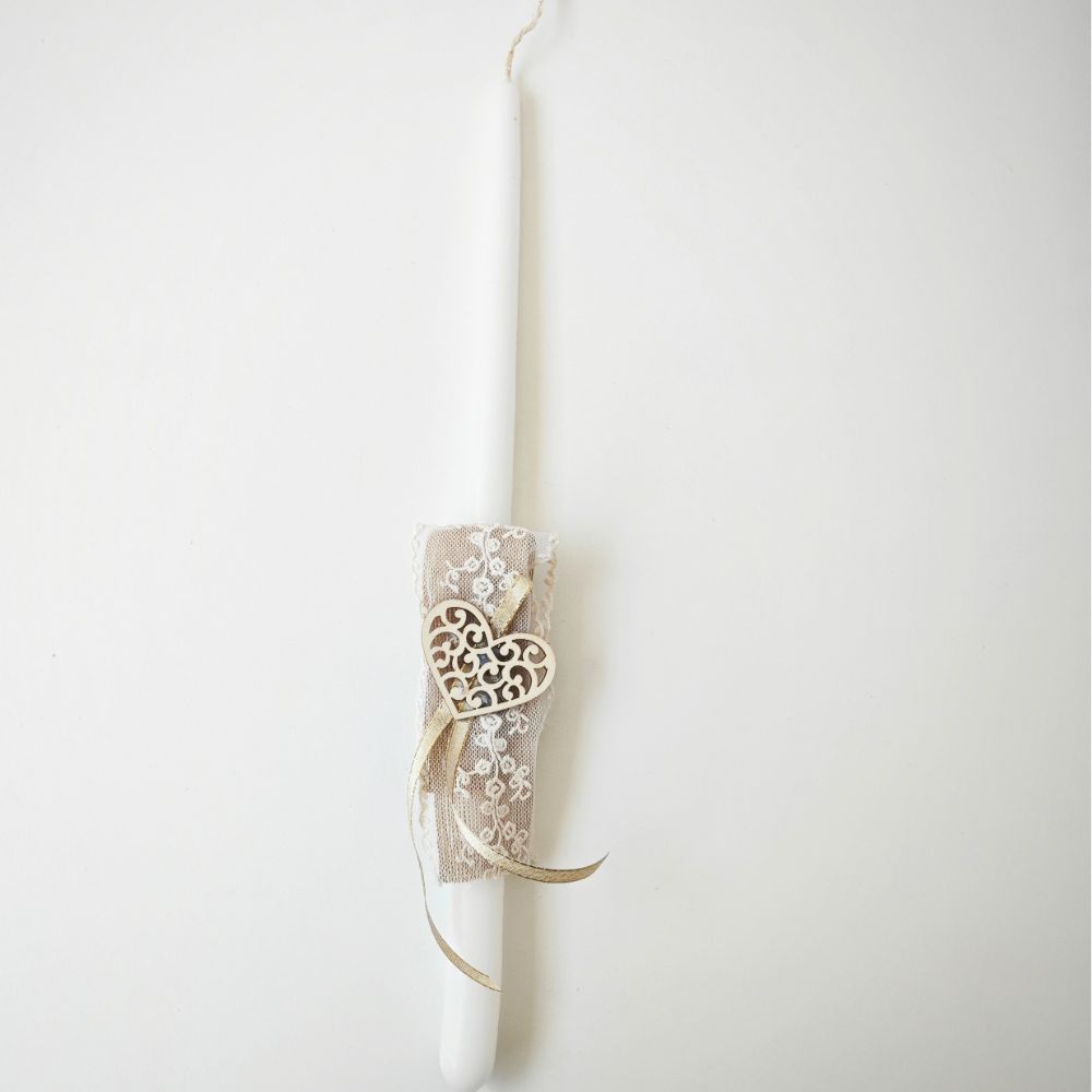 Easter Candle "Heart/Lace"