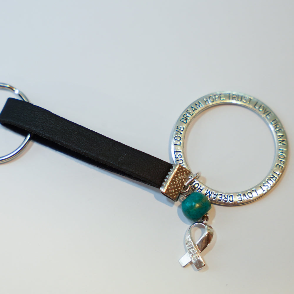 Keyring Black Leather