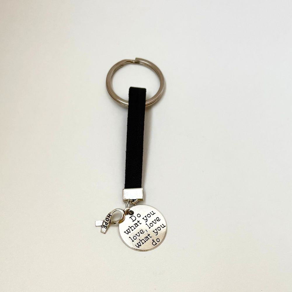 Keyring Black Leather