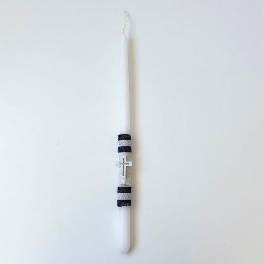 Easter Candle "Silver Cross"
