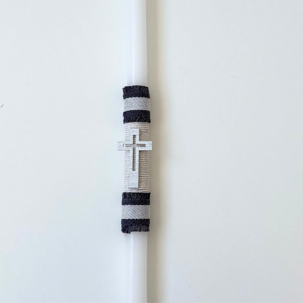 Easter Candle "Silver Cross"