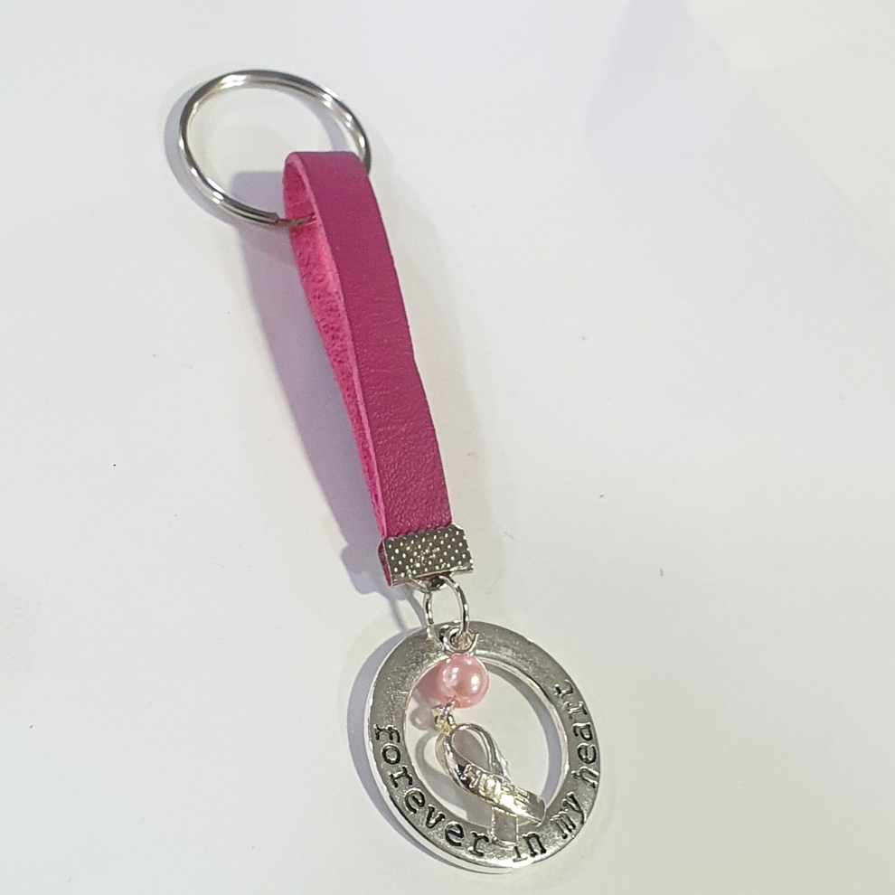 Keyring Pink Leather Circle – Europa Donna Eshop
