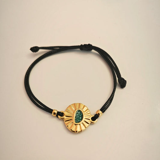 Bracelet Round Green Gold
