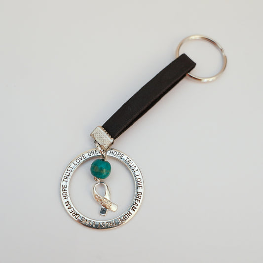 Keyring Black Leather
